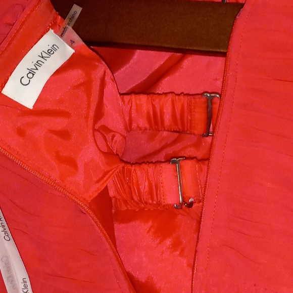 Calvin Klein: Dark-Peach-Long-Flowing-Formal Sweetheart Strapless Gown SZ 4 EPLC - Picture 14 of 15